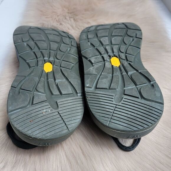 Chaco Devotee Womens  Black Leather Canvas Slingback Closed Toe Sandals Shoes - Picture 7 of 7